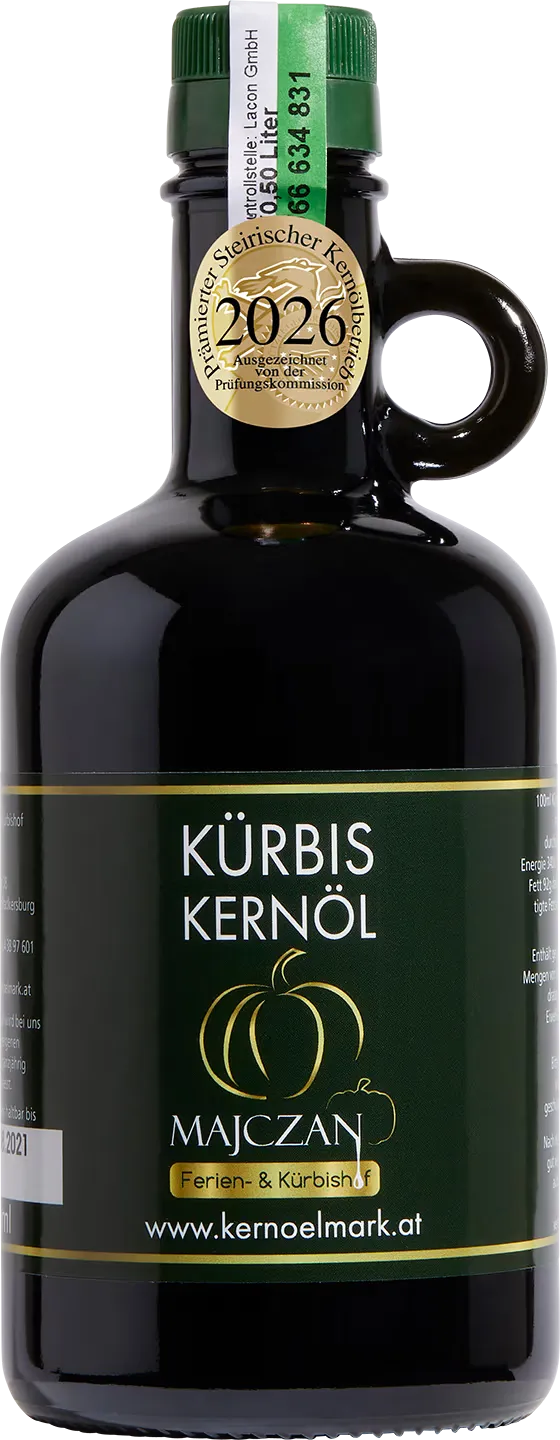 Flasche Steirisches Kürbiskernöl g.g.A. vom Ferien- & Kürbishof Majczan